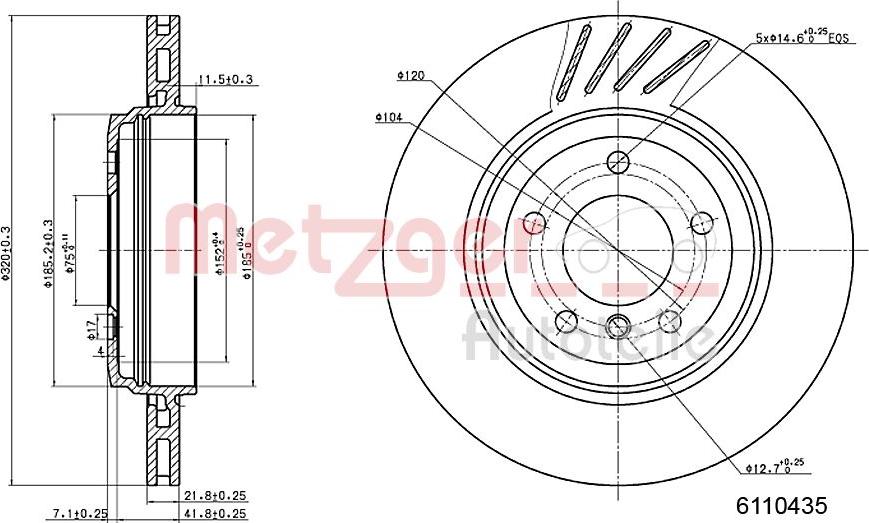 Metzger 6110435 - Bremžu diski www.autospares.lv