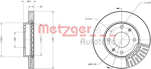 Metzger 6110433 - Bremžu diski www.autospares.lv