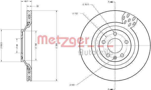 Metzger 6110437 - Bremžu diski www.autospares.lv