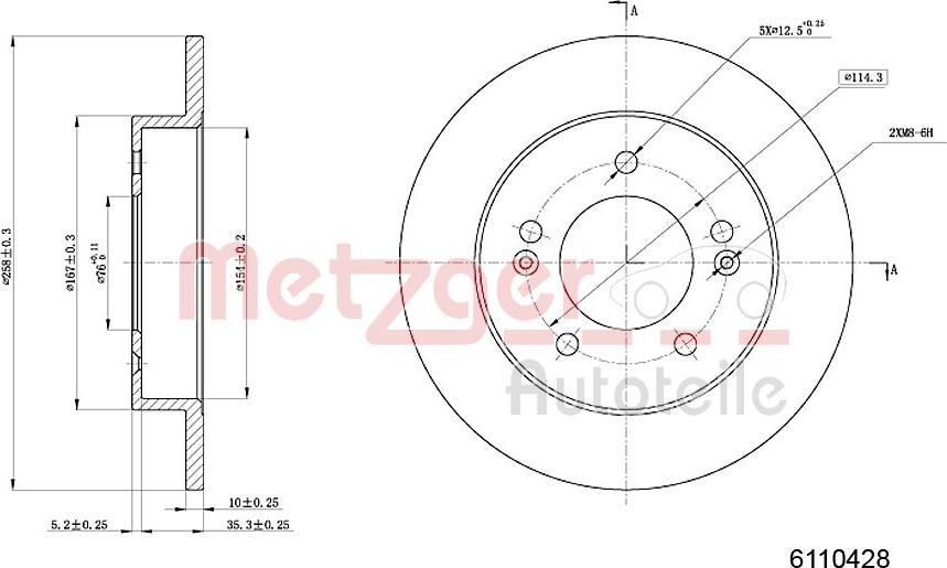 Metzger 6110428 - Bremžu diski autospares.lv