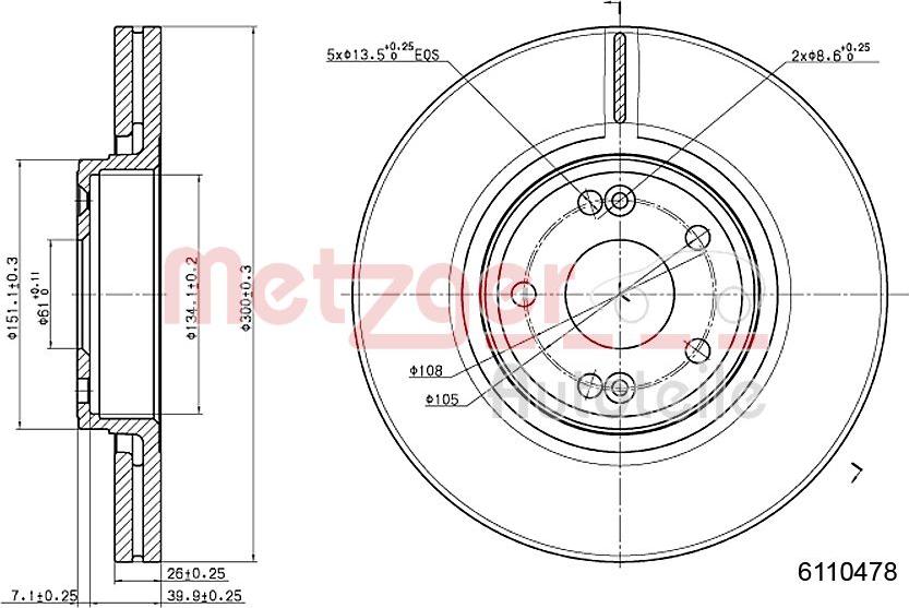 Metzger 6110478 - Bremžu diski www.autospares.lv