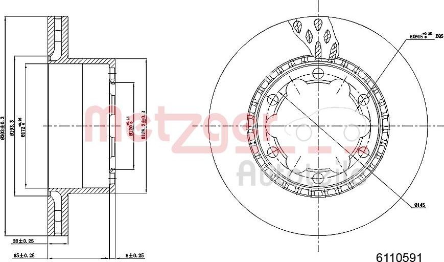 Metzger 6110591 - Bremžu diski www.autospares.lv