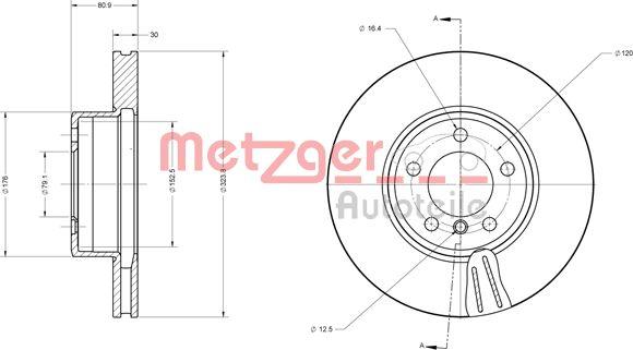 Metzger 6110597 - Bremžu diski www.autospares.lv