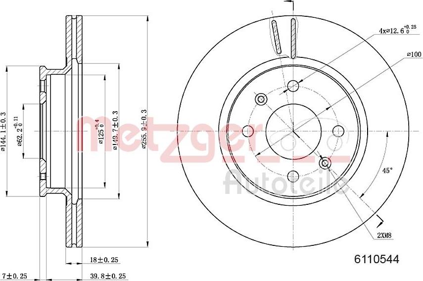 Metzger 6110544 - Bremžu diski www.autospares.lv