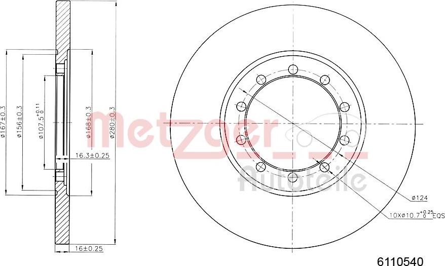 Metzger 6110540 - Brake Disc www.autospares.lv