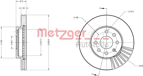 Metzger 6110547 - Тормозной диск www.autospares.lv