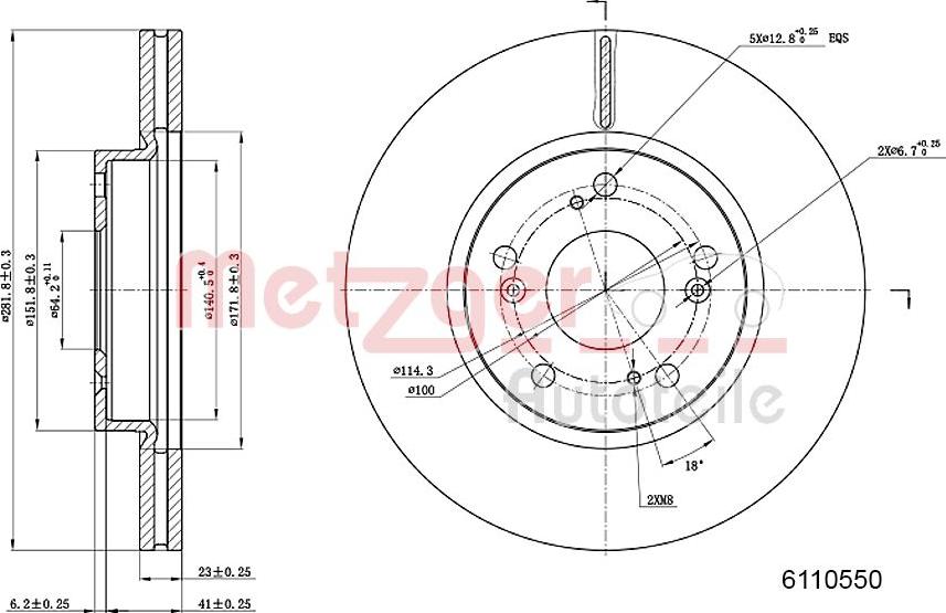 Metzger 6110550 - Bremžu diski www.autospares.lv