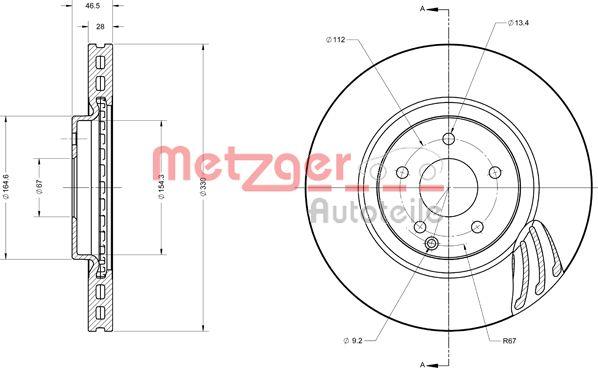 Metzger 6110553 - Bremžu diski www.autospares.lv