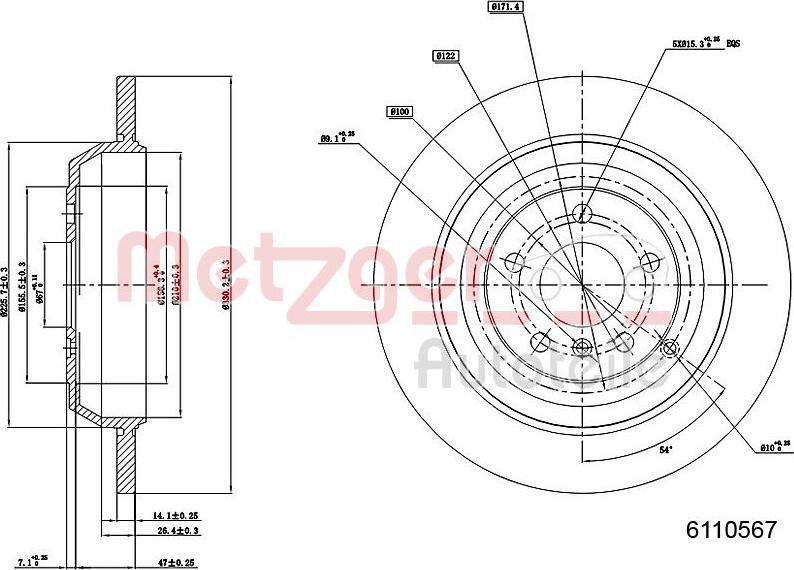 Metzger 6110567 - Bremžu diski autospares.lv