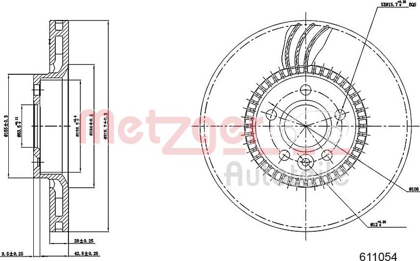 Metzger 6110504 - Bremžu diski www.autospares.lv