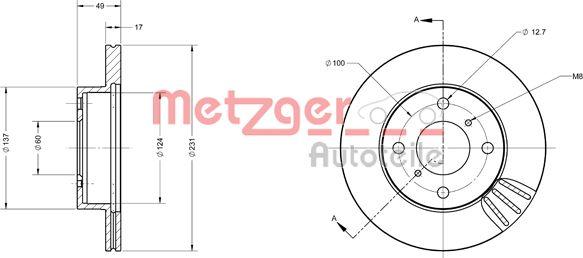 Metzger 6110500 - Bremžu diski www.autospares.lv