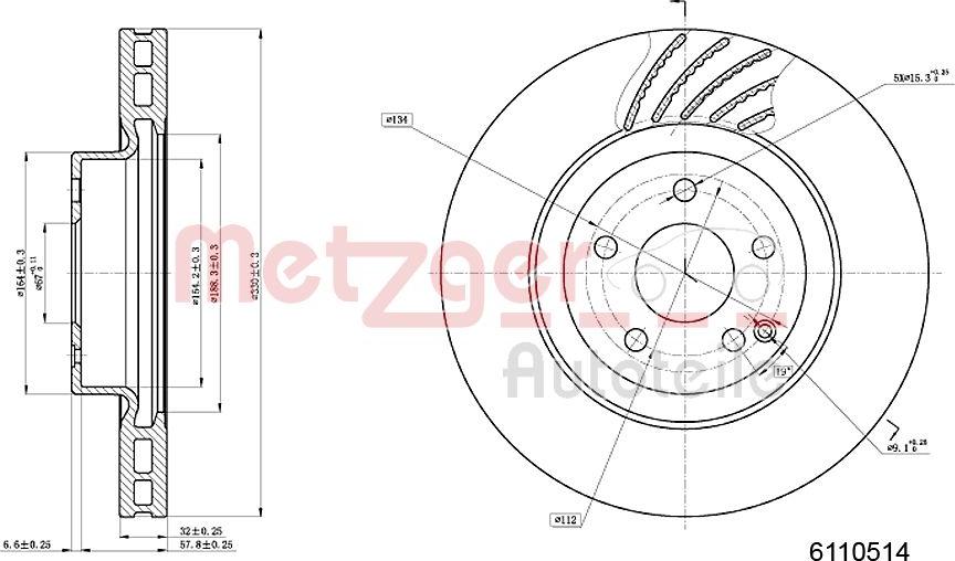 Metzger 6110514 - Bremžu diski www.autospares.lv