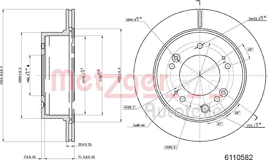 Metzger 6110582 - Bremžu diski www.autospares.lv