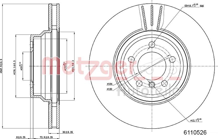 Metzger 6110526 - Bremžu diski www.autospares.lv