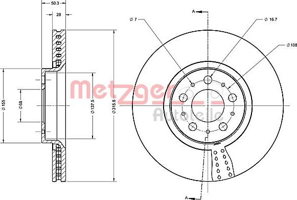 Metzger 6110521 - Bremžu diski autospares.lv