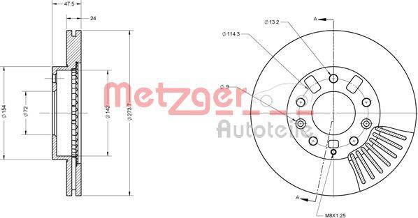 Metzger 6110523 - Bremžu diski www.autospares.lv