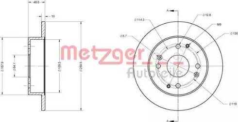 Metzger 6110579 - Bremžu diski www.autospares.lv