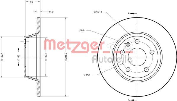 Metzger 6110574 - Bremžu diski www.autospares.lv