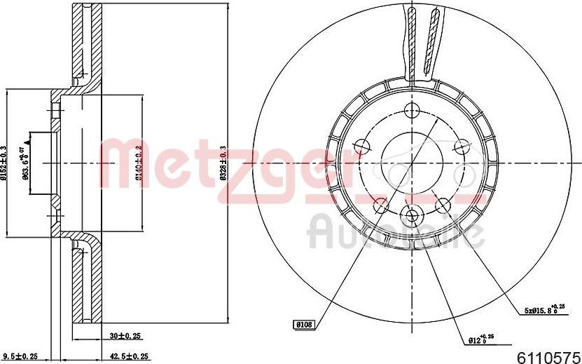 Metzger 6110575 - Bremžu diski www.autospares.lv