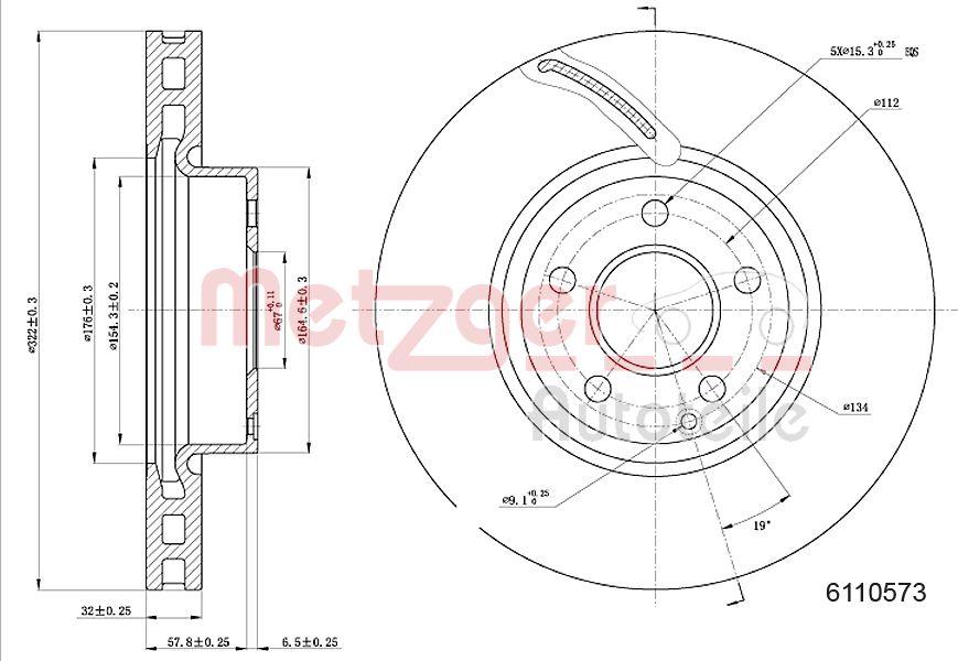 Metzger 6110573 - Bremžu diski www.autospares.lv