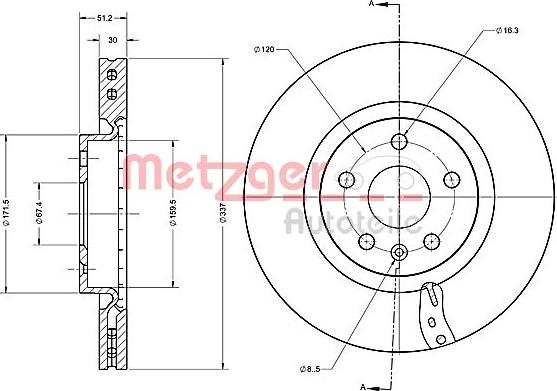 Metzger 6110698 - Bremžu diski www.autospares.lv