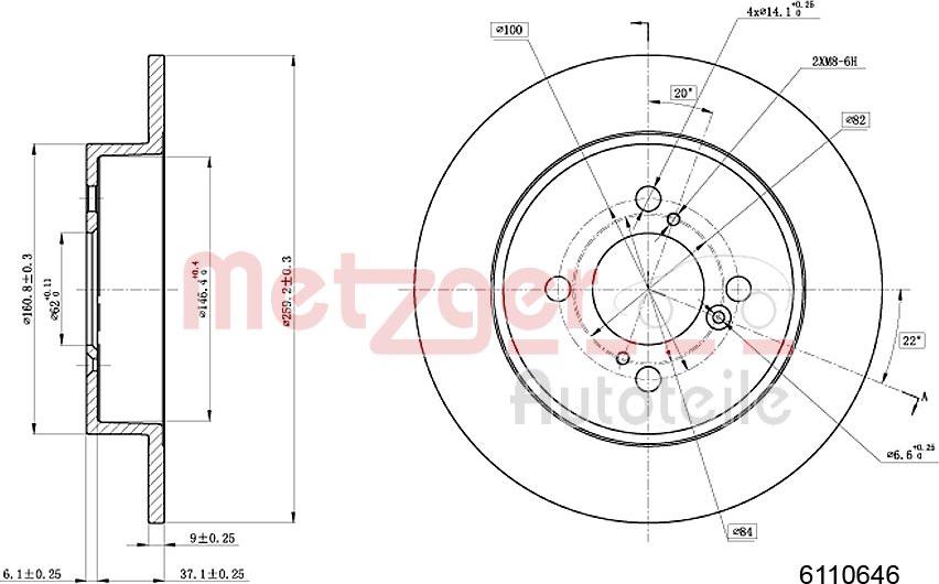 Metzger 6110646 - Bremžu diski www.autospares.lv