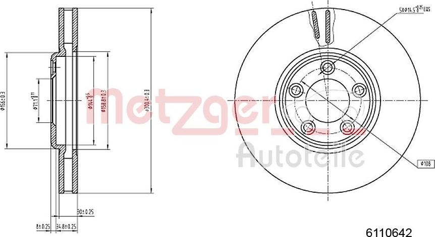 Metzger 6110642 - Bremžu diski www.autospares.lv