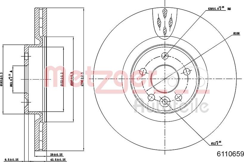 Metzger 6110659 - Bremžu diski www.autospares.lv