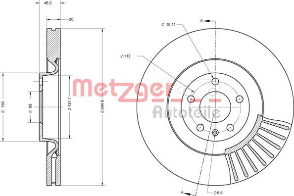 Metzger 6110669 - Тормозной диск www.autospares.lv