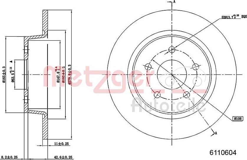 Metzger 6110604 - Bremžu diski autospares.lv