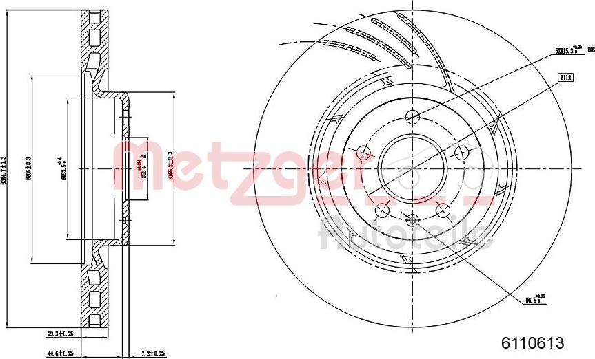 Metzger 6110613 - Тормозной диск www.autospares.lv