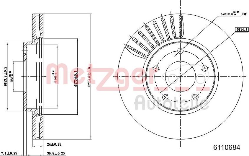 Metzger 6110684 - Bremžu diski www.autospares.lv