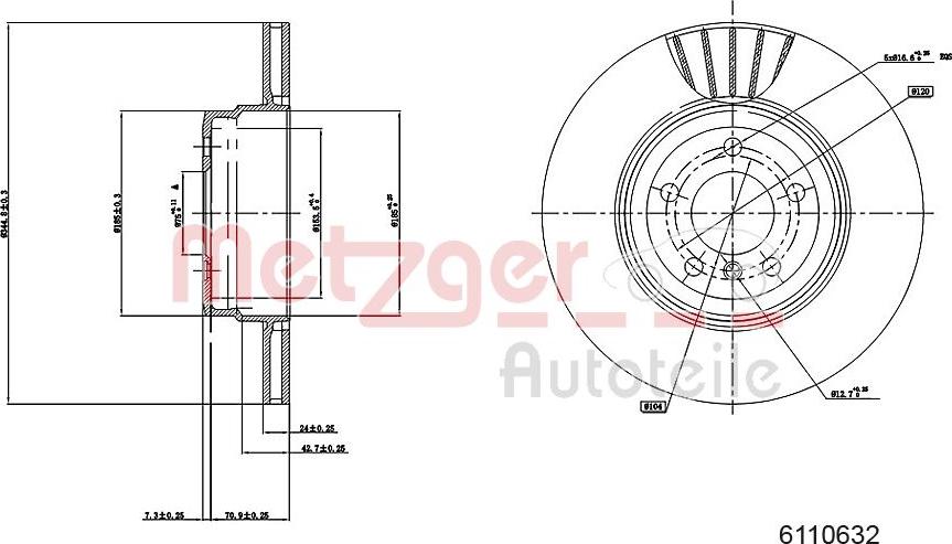 Metzger 6110632 - Bremžu diski www.autospares.lv