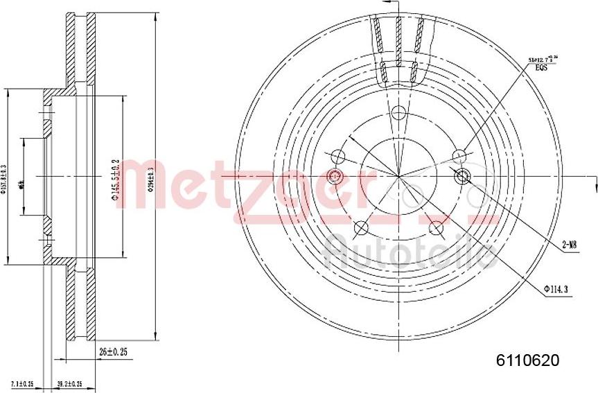 Metzger 6110620 - Bremžu diski www.autospares.lv