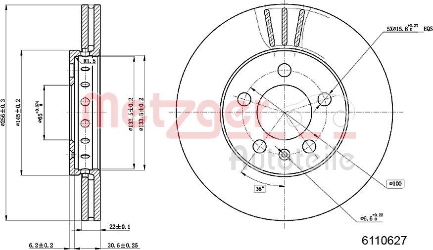 Metzger 6110627 - Bremžu diski www.autospares.lv