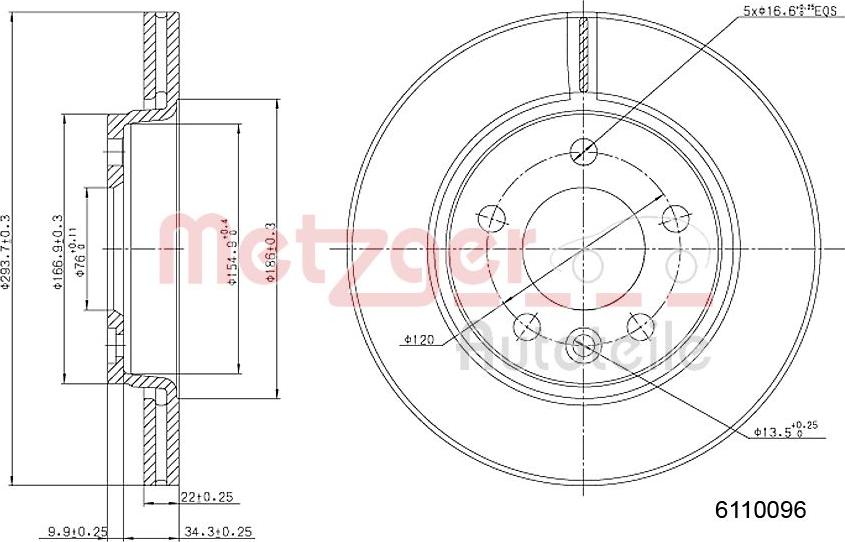 Metzger 6110096 - Bremžu diski www.autospares.lv