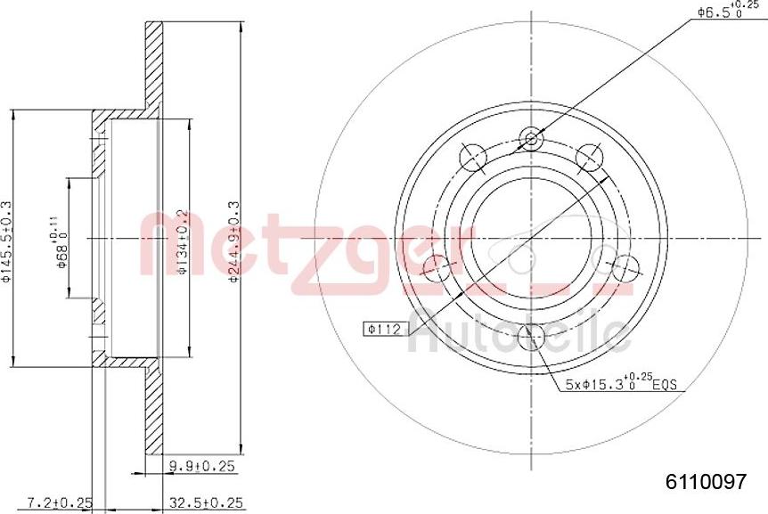 Metzger 6110097 - Тормозной диск www.autospares.lv