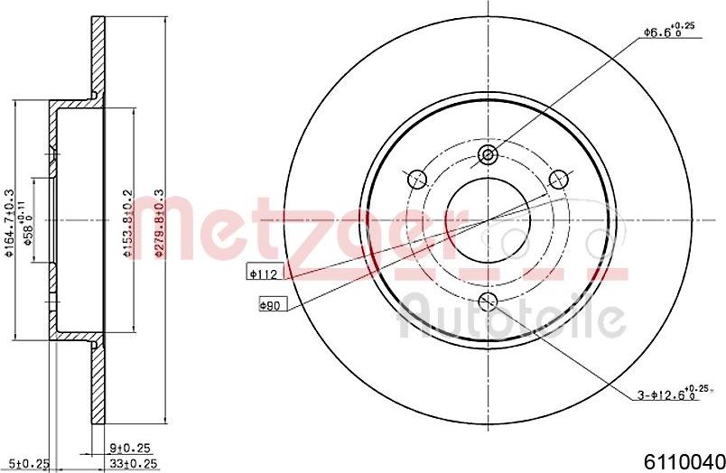 Metzger 6110040 - Bremžu diski www.autospares.lv