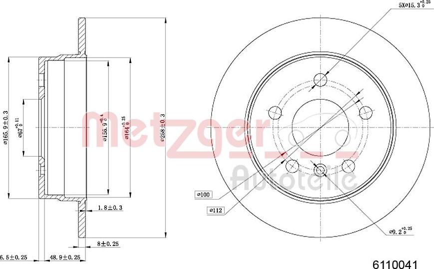 Metzger 6110041 - Bremžu diski autospares.lv