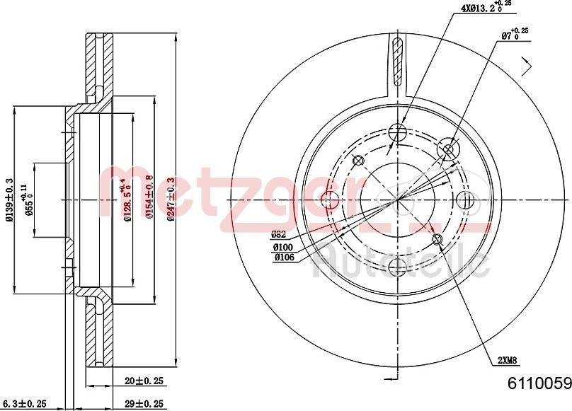 Metzger 6110059 - Тормозной диск www.autospares.lv