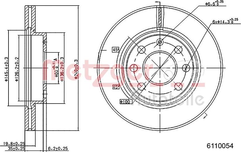 Metzger 6110054 - Тормозной диск www.autospares.lv