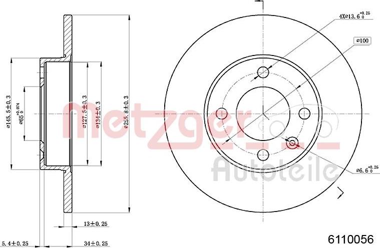 Metzger 6110056 - Bremžu diski www.autospares.lv