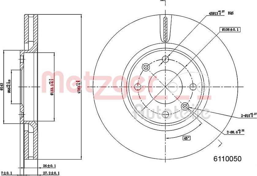 Metzger 6110050 - Тормозной диск www.autospares.lv