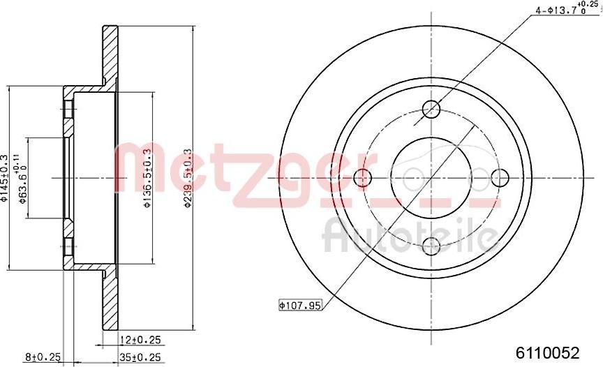 Metzger 6110052 - Bremžu diski autospares.lv