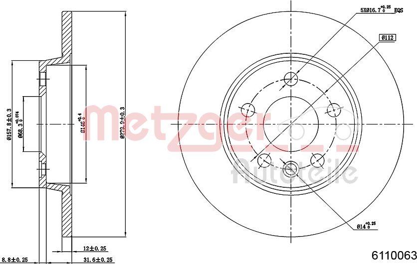 Metzger 6110063 - Bremžu diski www.autospares.lv