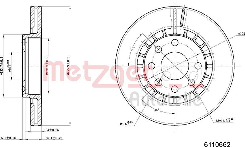 Metzger 6110062 - Bremžu diski www.autospares.lv