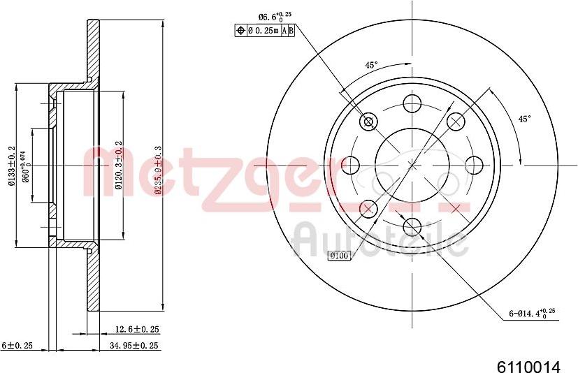 Metzger 6110014 - Bremžu diski www.autospares.lv