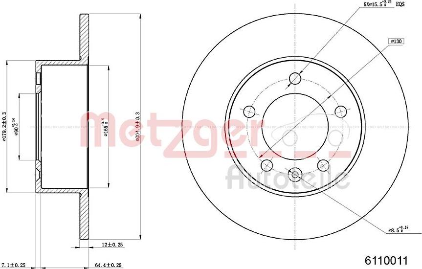 Metzger 6110011 - Bremžu diski autospares.lv