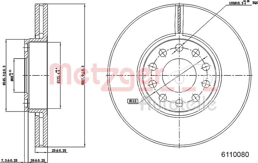 Metzger 6110080 - Bremžu diski autospares.lv