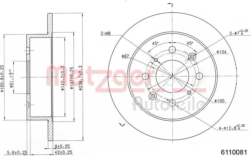 Metzger 6110081 - Bremžu diski www.autospares.lv